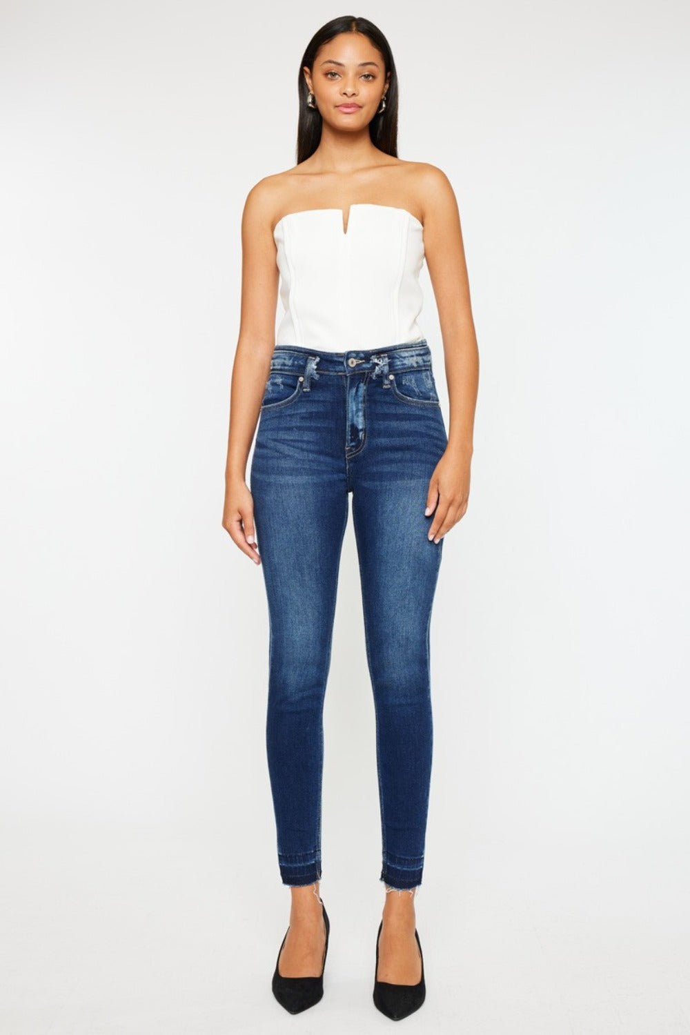 Kancan High Rise Skinny Ankle Jeans - front view