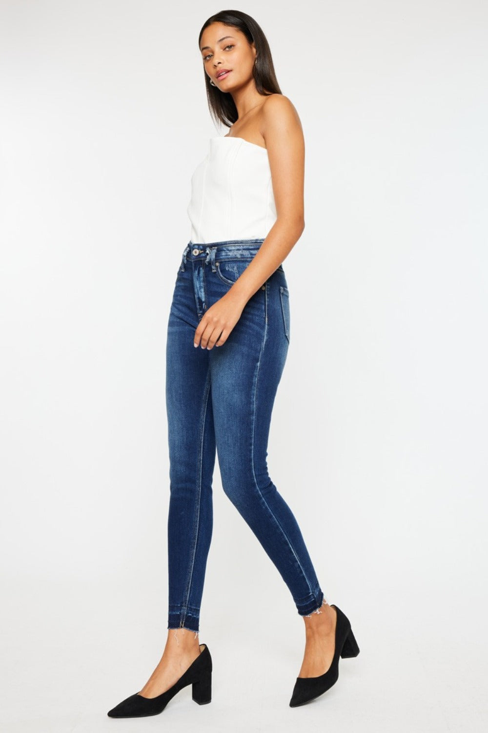 Kancan High Rise Skinny Ankle Jeans - left side view