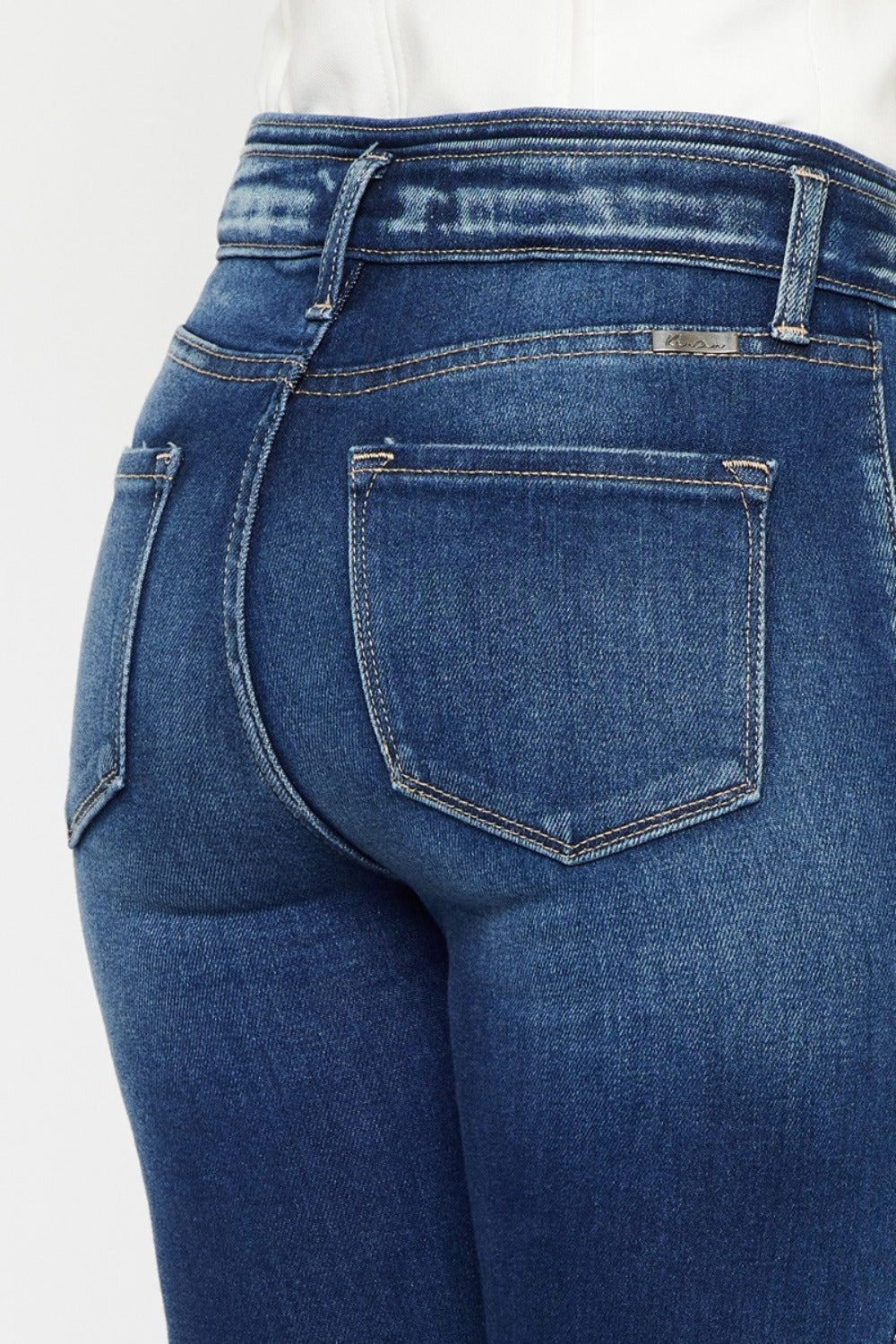 Kancan High Rise Skinny Ankle Jeans - close-up of back pockets