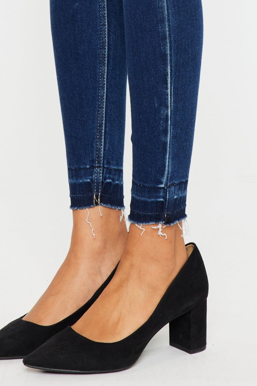 Kancan High Rise Skinny Ankle Jeans - close-up of hem