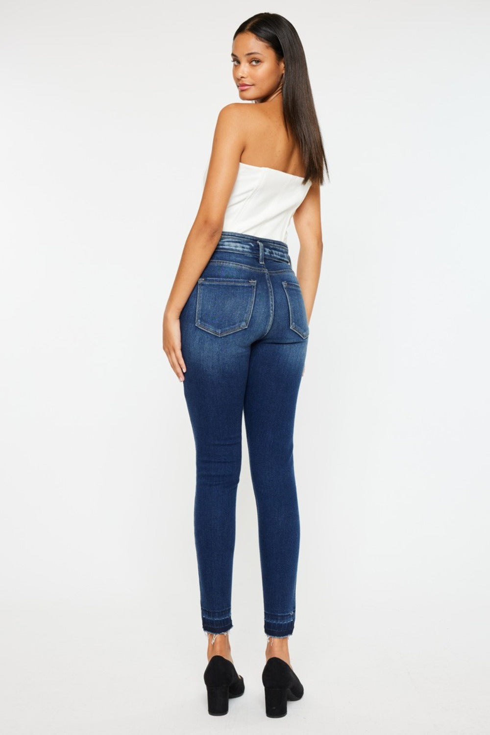 Kancan High Rise Skinny Ankle Jeans - back view