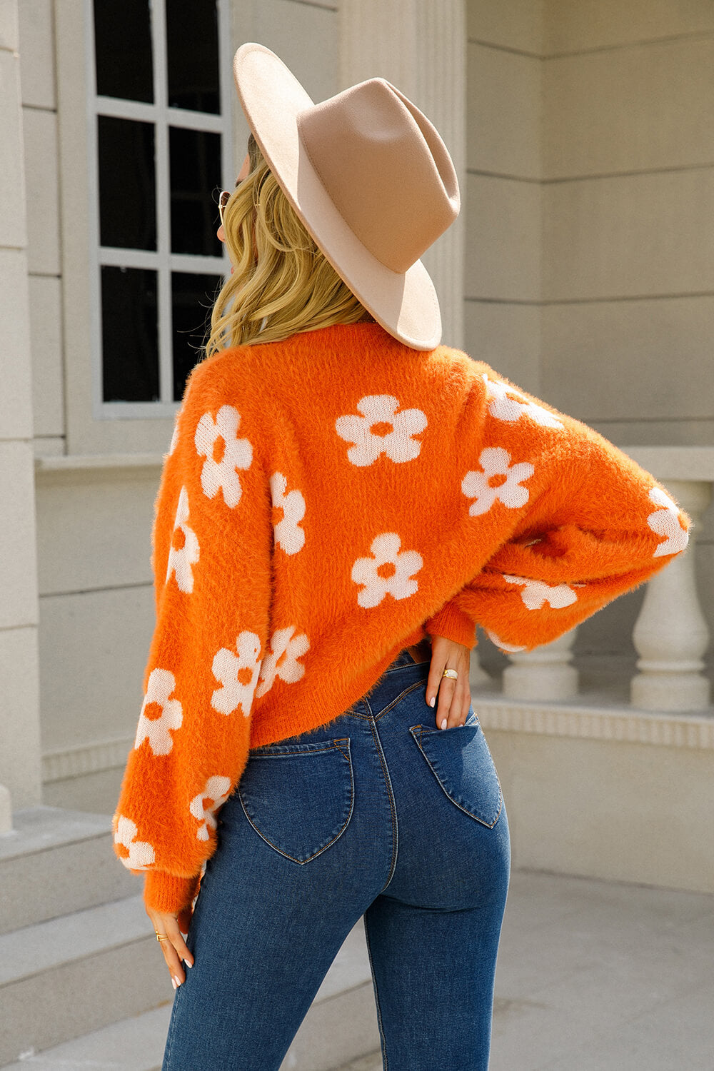 Fuzzy Floral Open-Front Cardigan - 5 colors