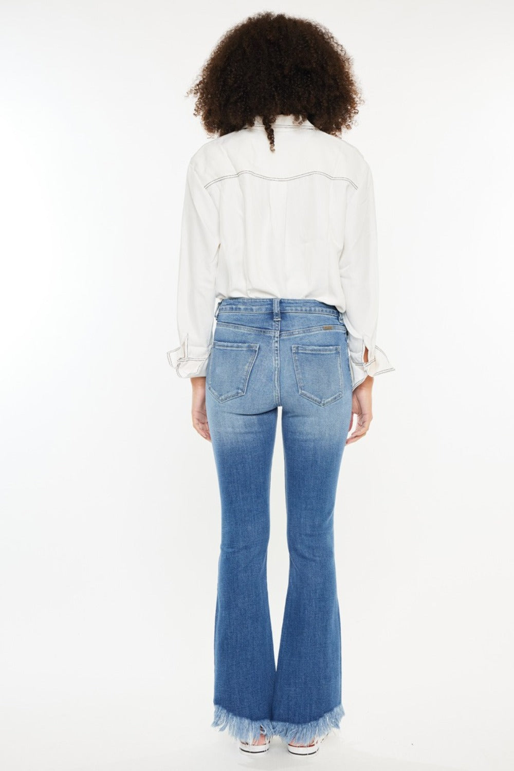 Kancan Frayed Hem High Rise Jeans - back view
