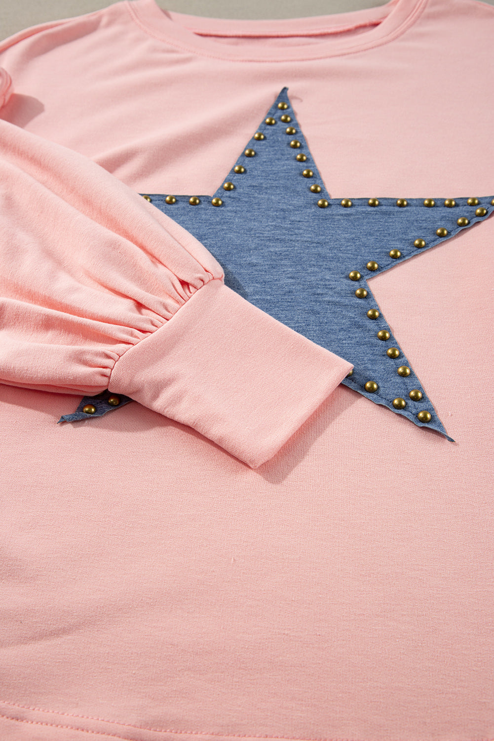 Studded Star Graphic Oversized Long Sleeve Top - 3 colors
