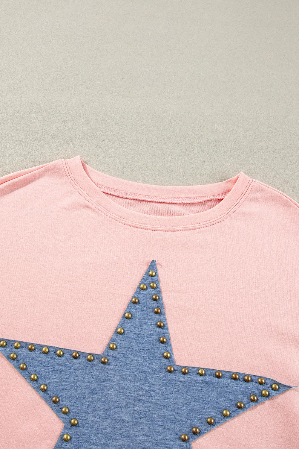 Studded Star Graphic Oversized Long Sleeve Top - 3 colors
