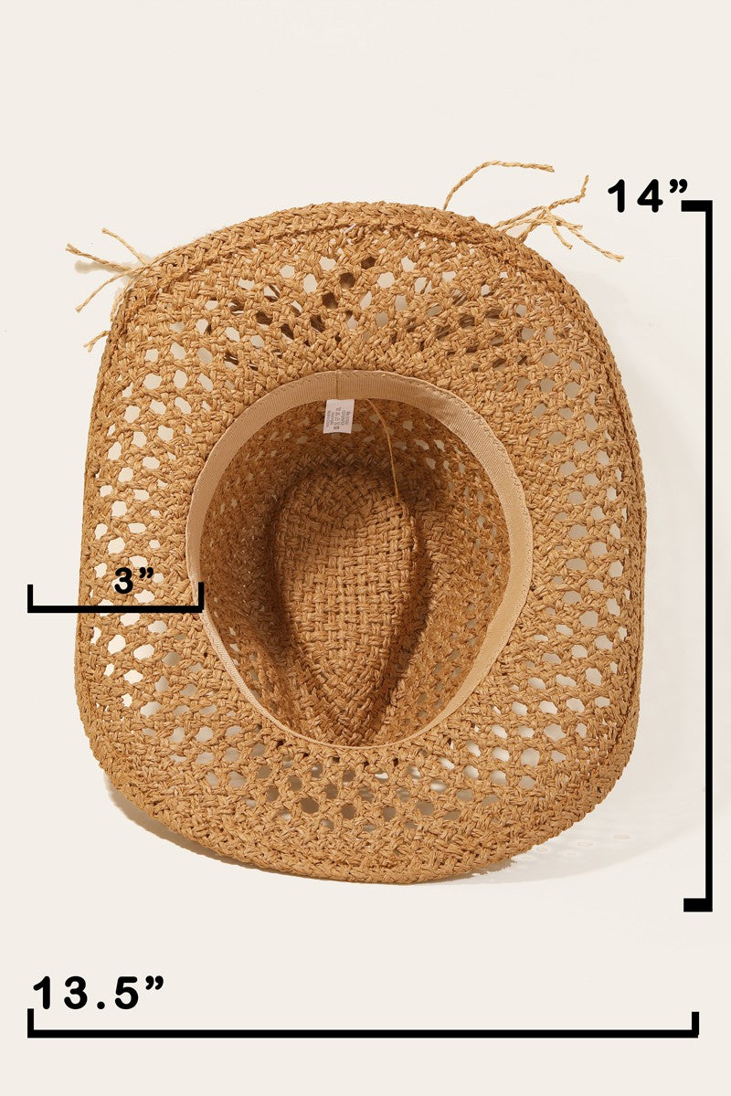 Cowrie Shell Beaded String Straw Hat - 2 colors