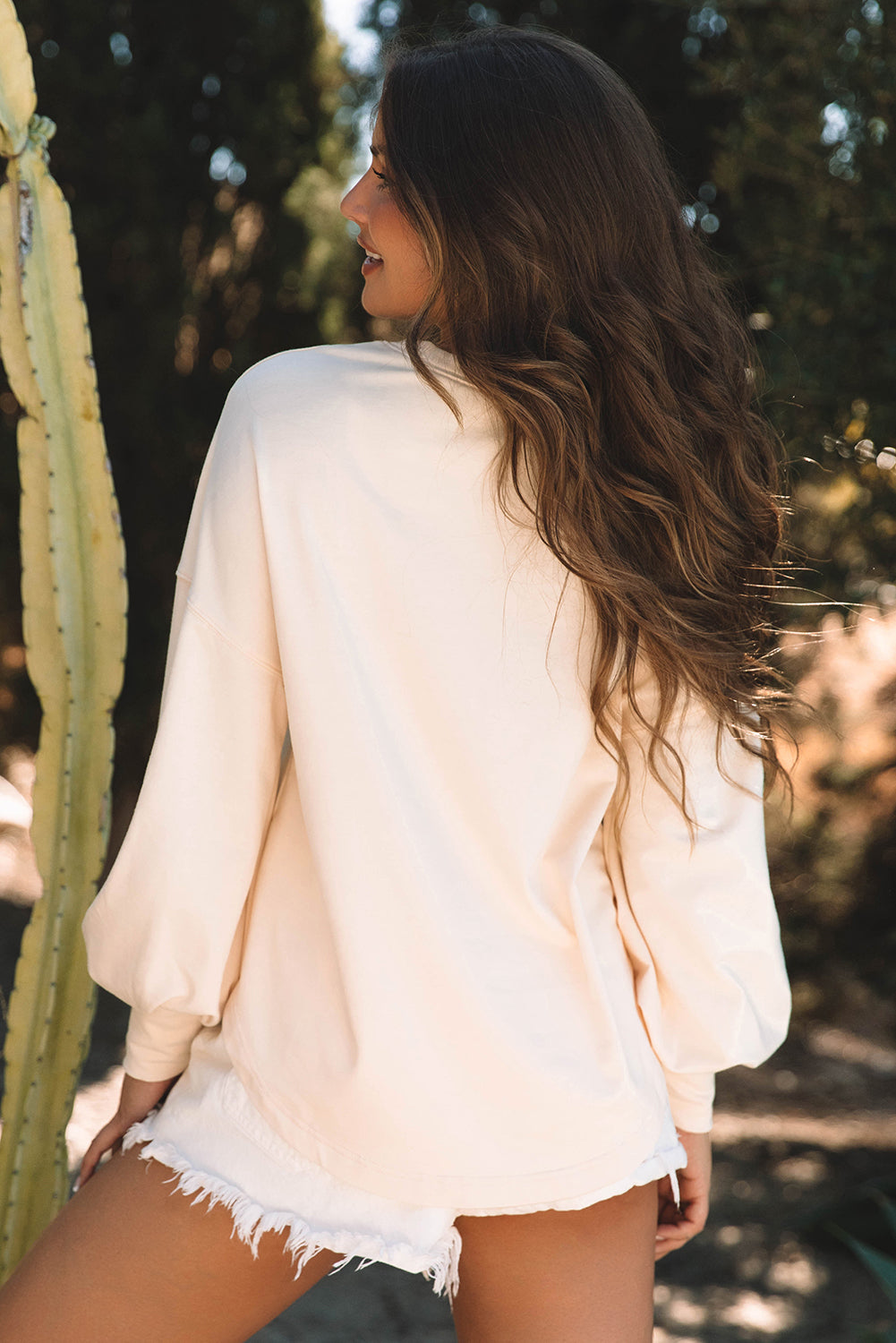 Studded Star Graphic Oversized Long Sleeve Top - 3 colors