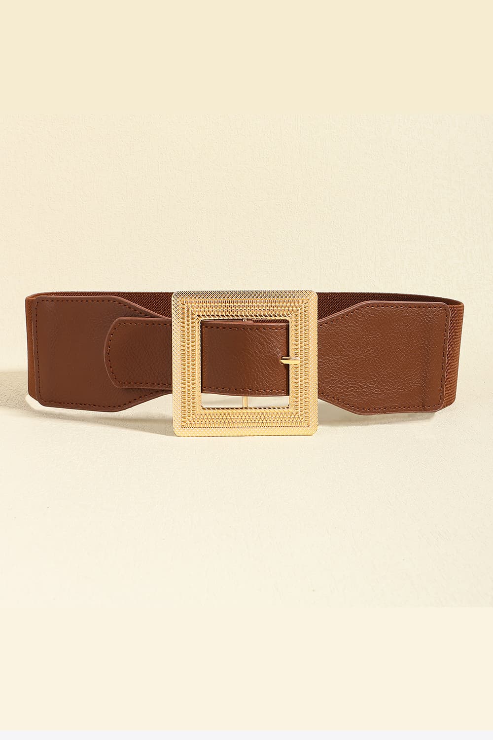 Faux Leather Belt with Square Buckle - 2 colors