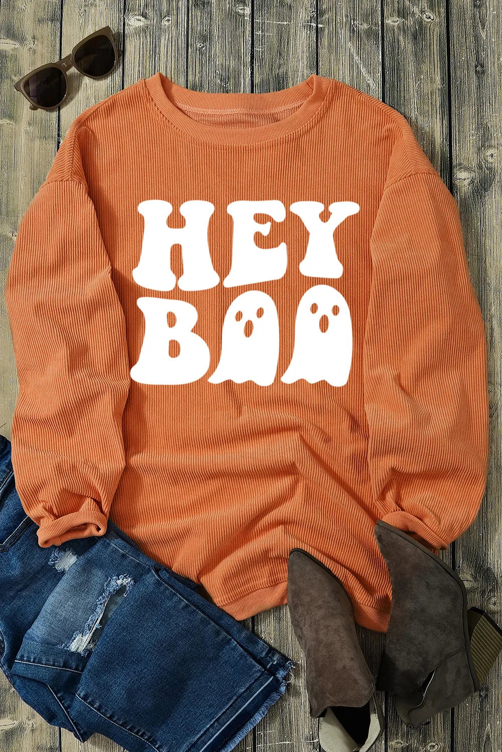 Hey Boo Round Neck Sweatshirt