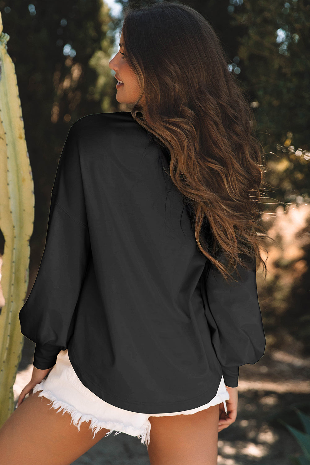 Studded Star Graphic Oversized Long Sleeve Top - 3 colors