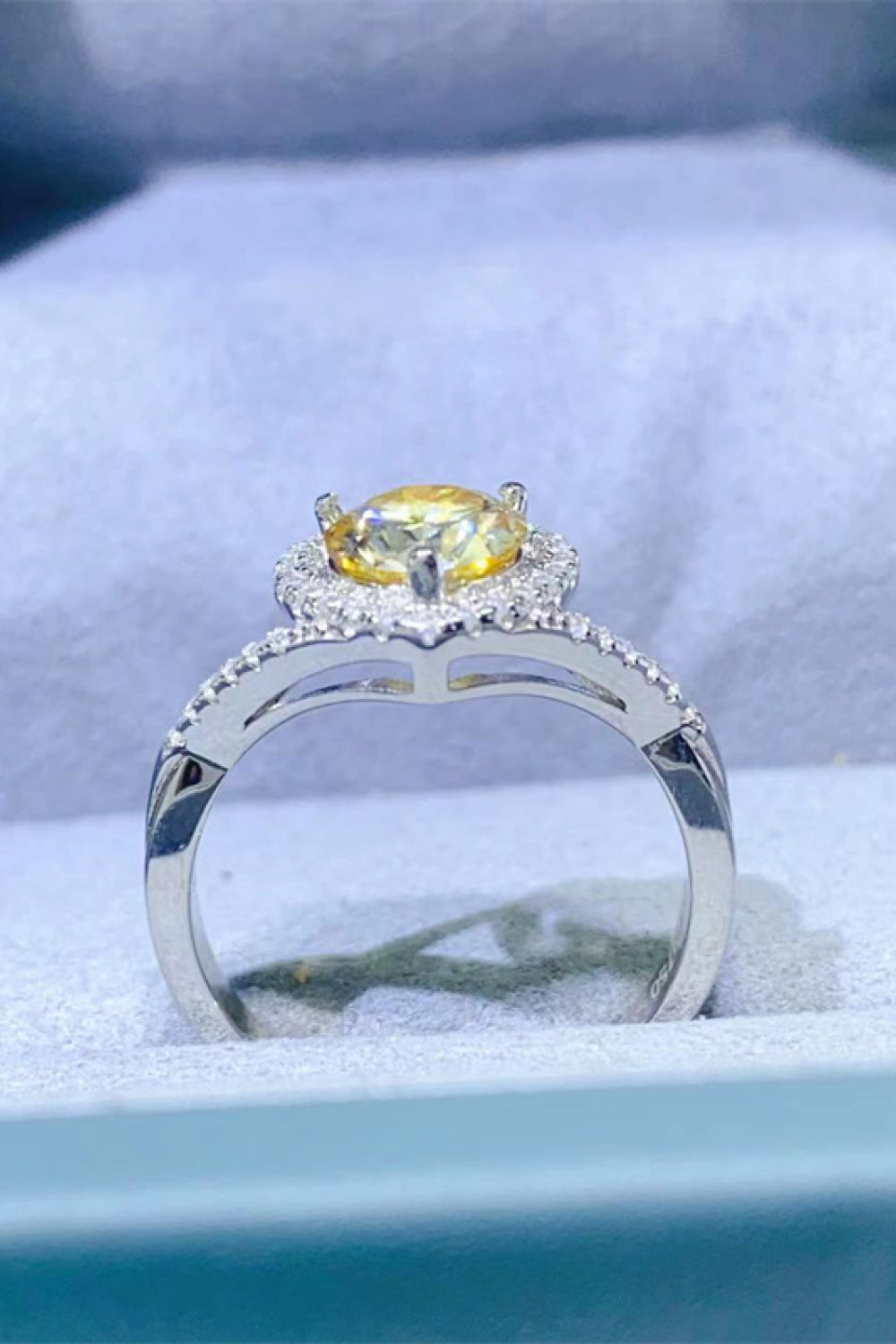  1 Carat Moissanite Sterling Silver Heart Ring