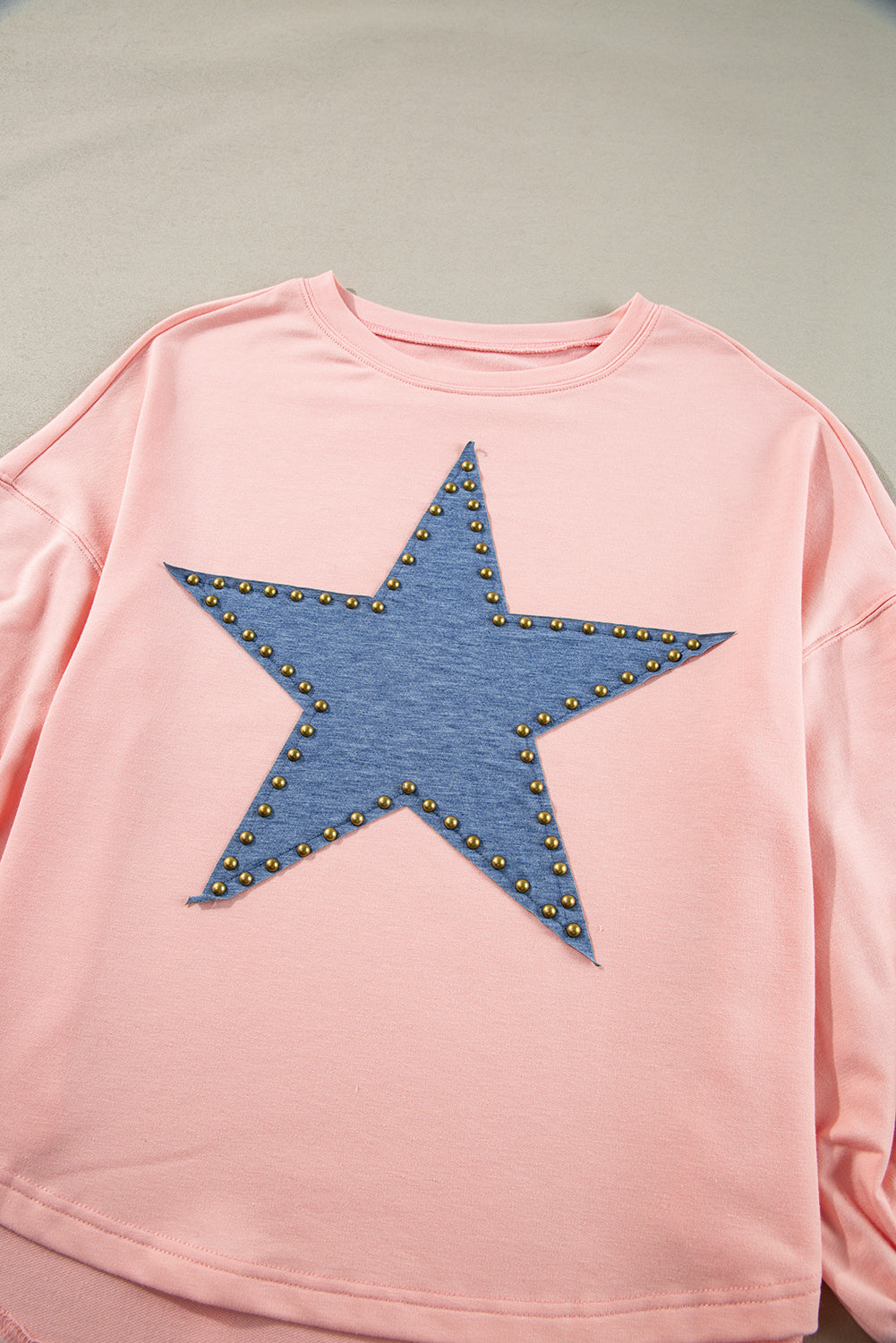 Studded Star Graphic Oversized Long Sleeve Top - 3 colors