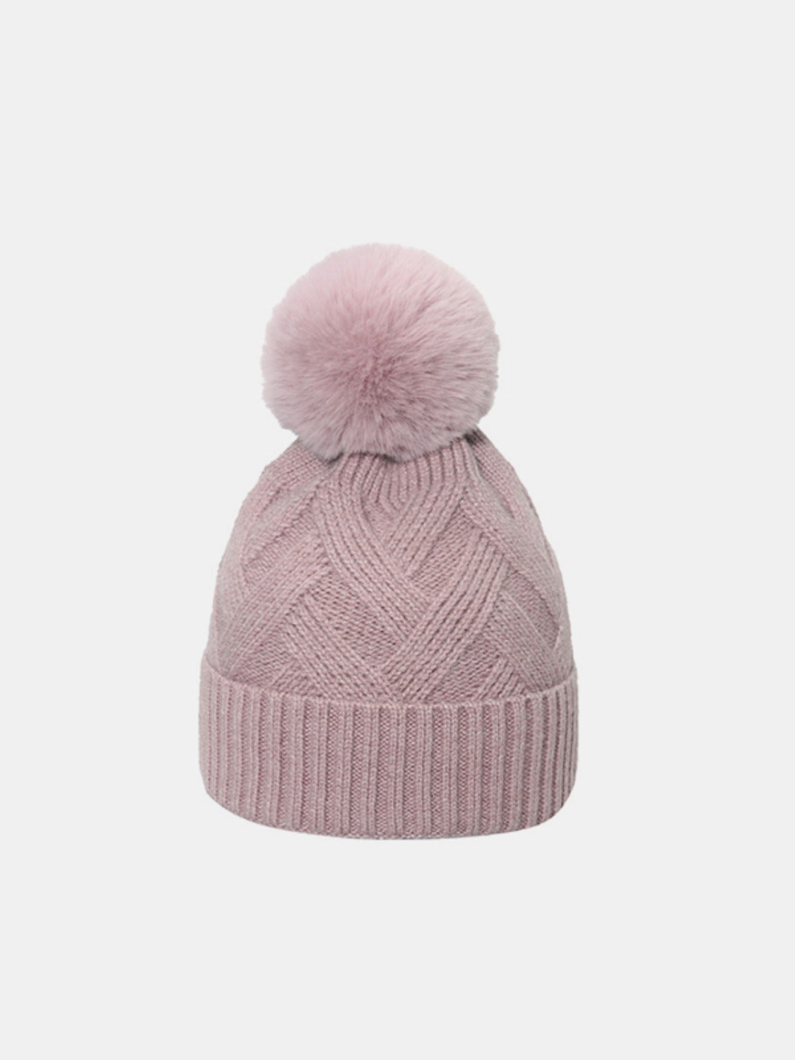 Roll Rim Hat with Pompom - 5 colors