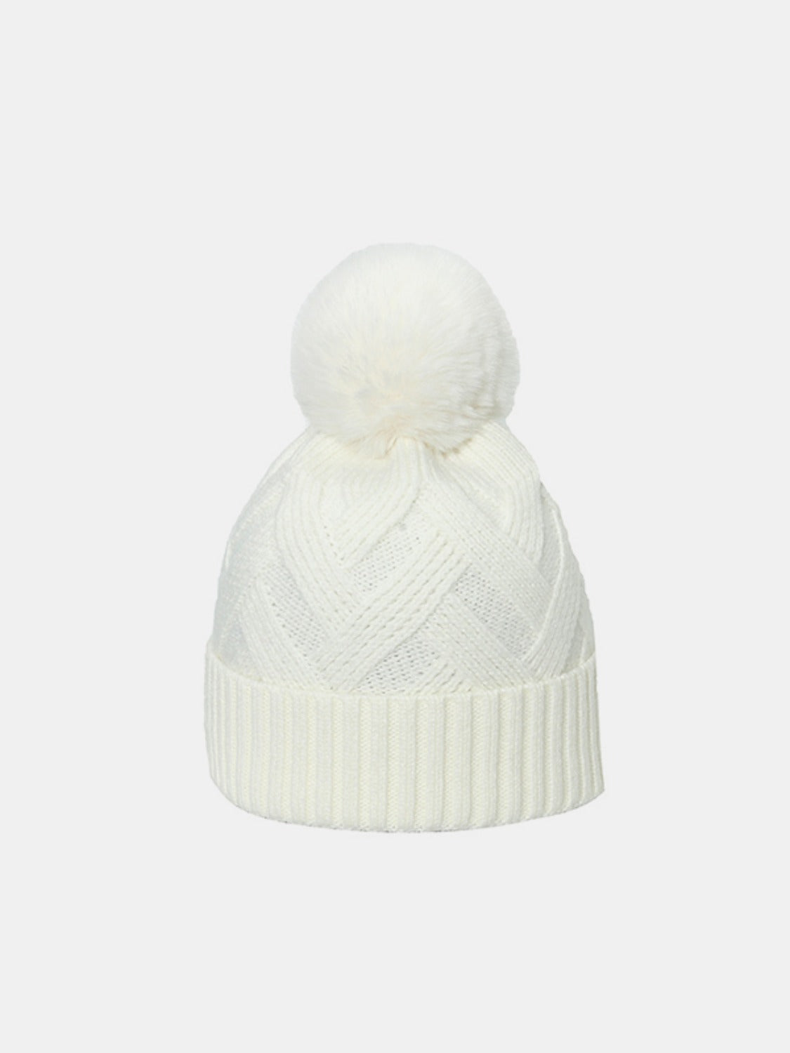 Roll Rim Hat with Pompom - 5 colors