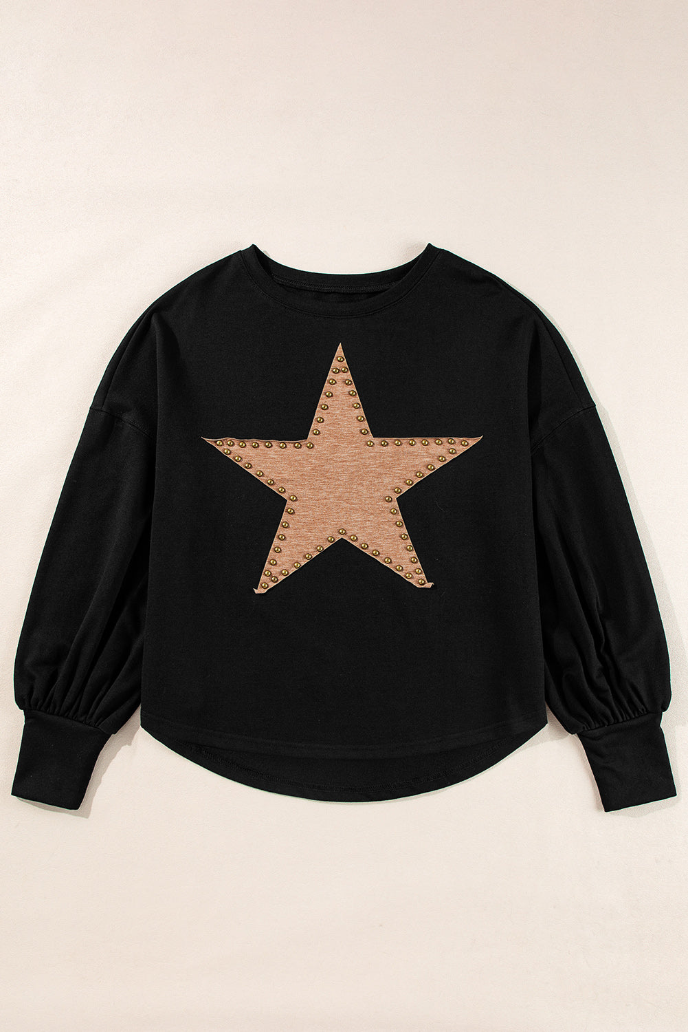 Studded Star Graphic Oversized Long Sleeve Top - 3 colors