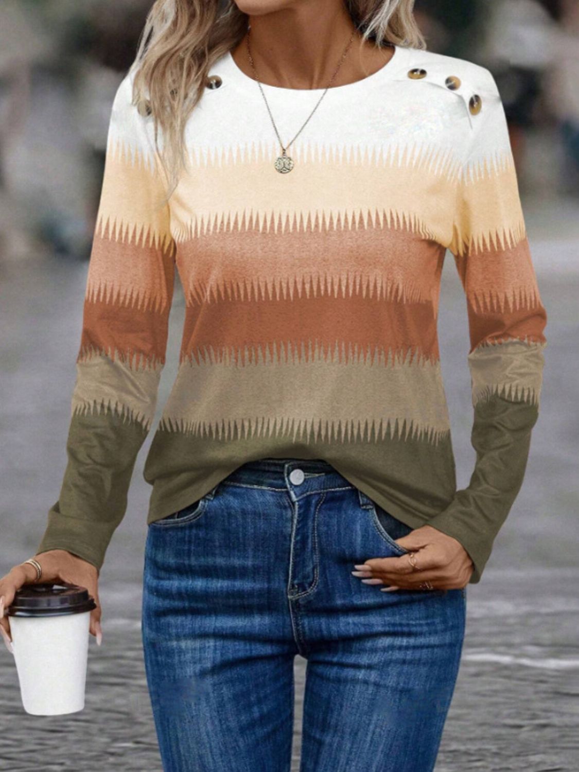 Contrast Long Sleeve T-Shirt