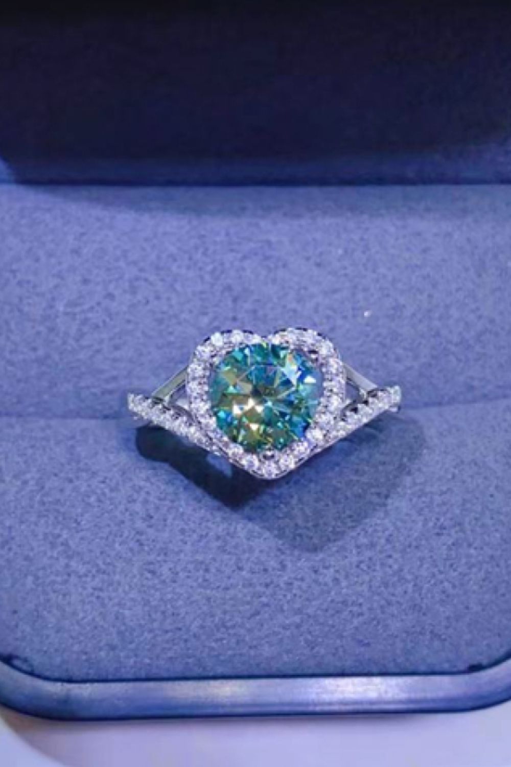  1 Carat Moissanite Sterling Silver Heart Ring