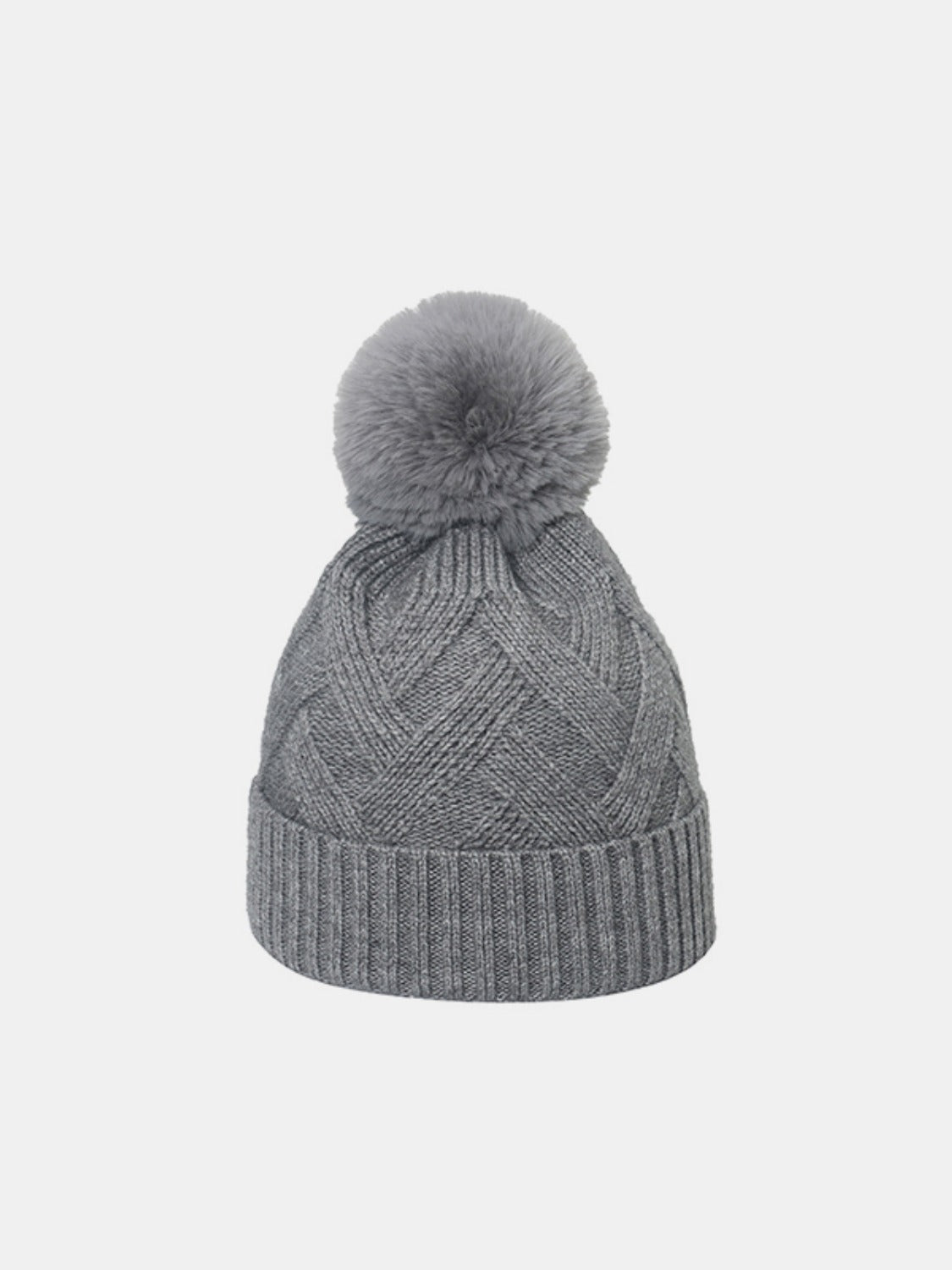 Roll Rim Hat with Pompom - 5 colors