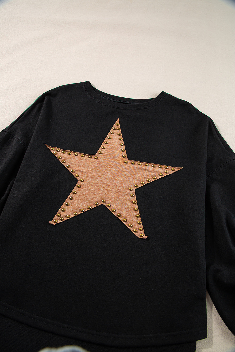 Studded Star Graphic Oversized Long Sleeve Top - 3 colors
