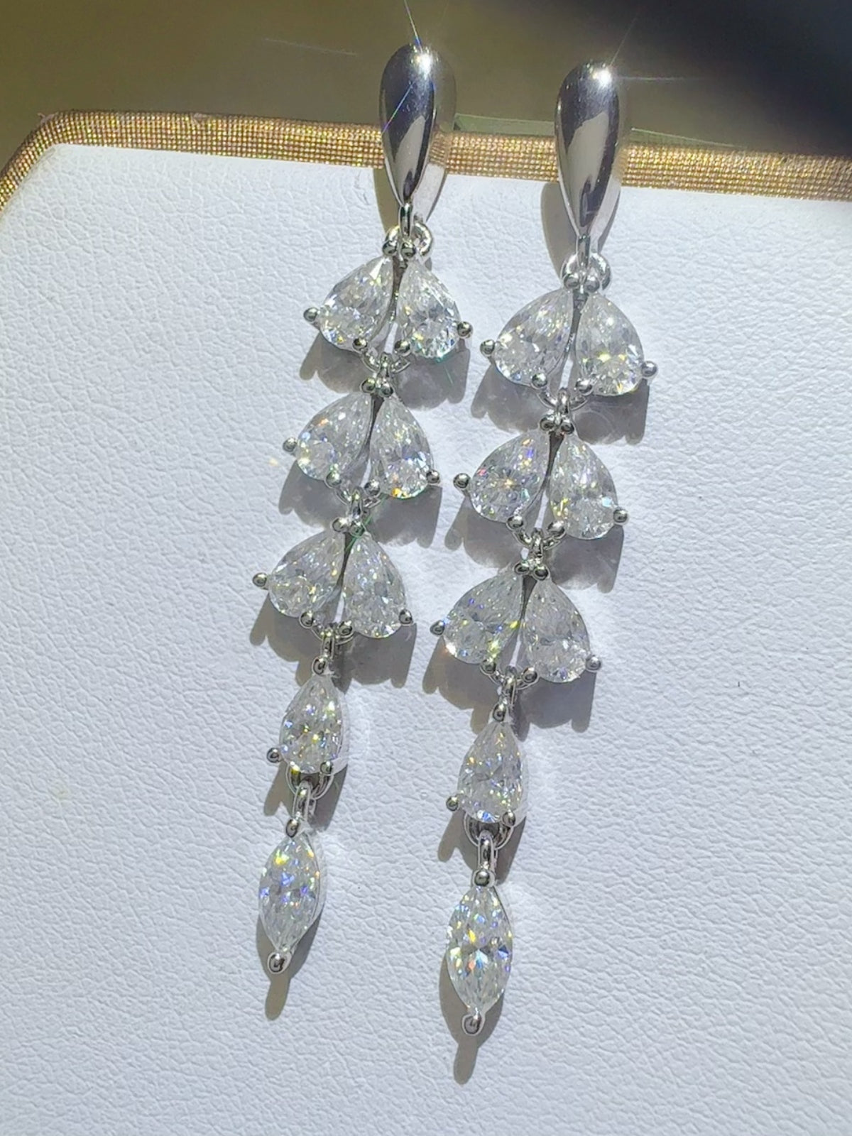 6 Carat Moissanite Sterling Silver Bar Earrings