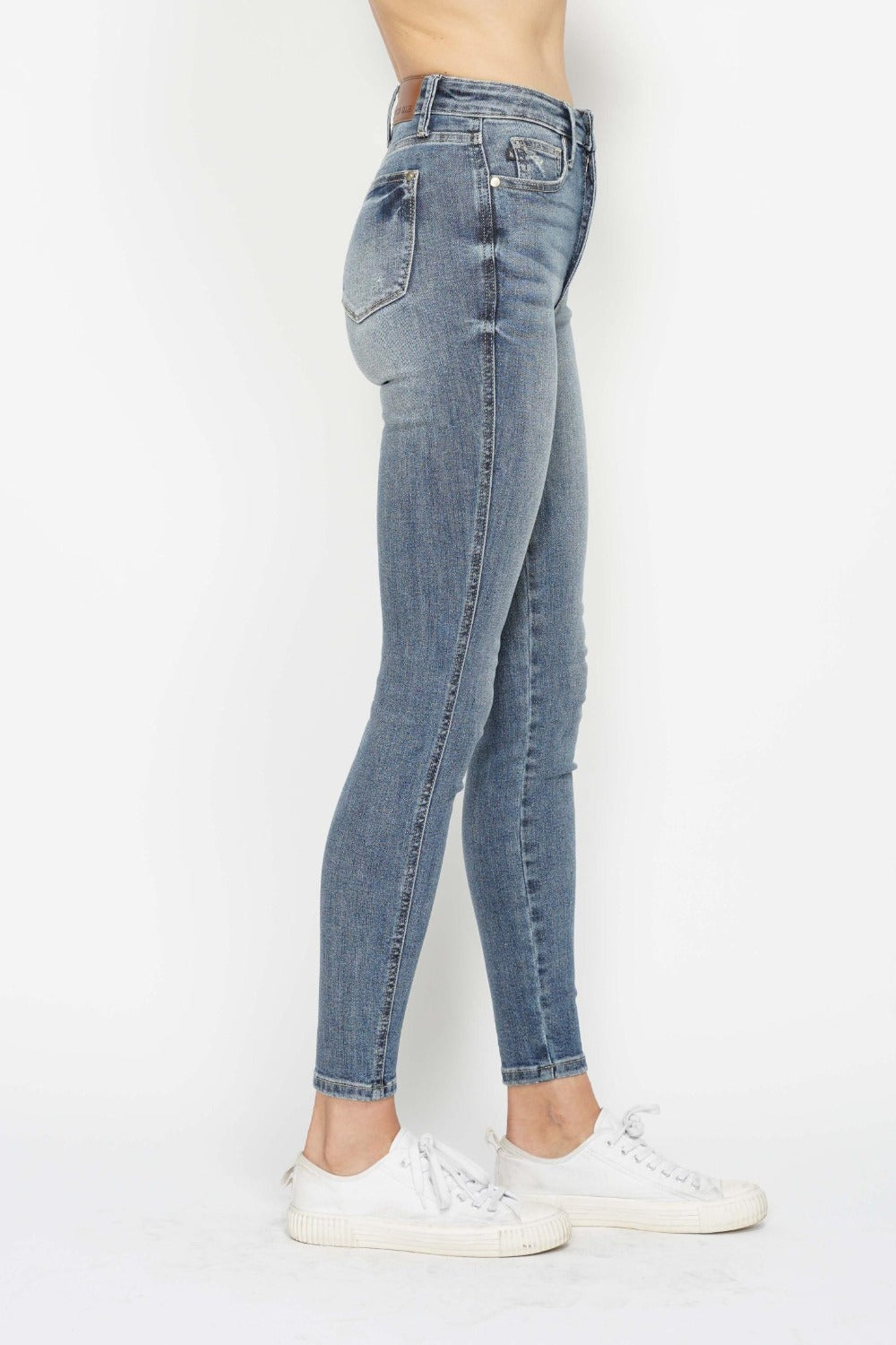 Judy Blue Contrast Wash Tummy Control Skinny Jeans - right side view