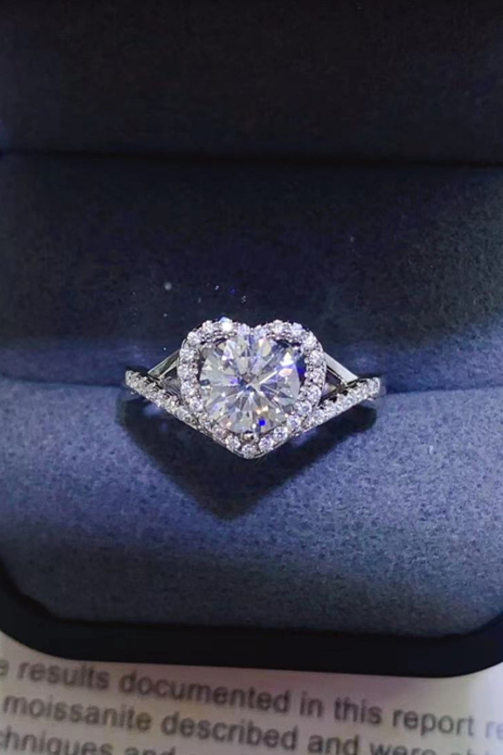  1 Carat Moissanite Sterling Silver Heart Ring