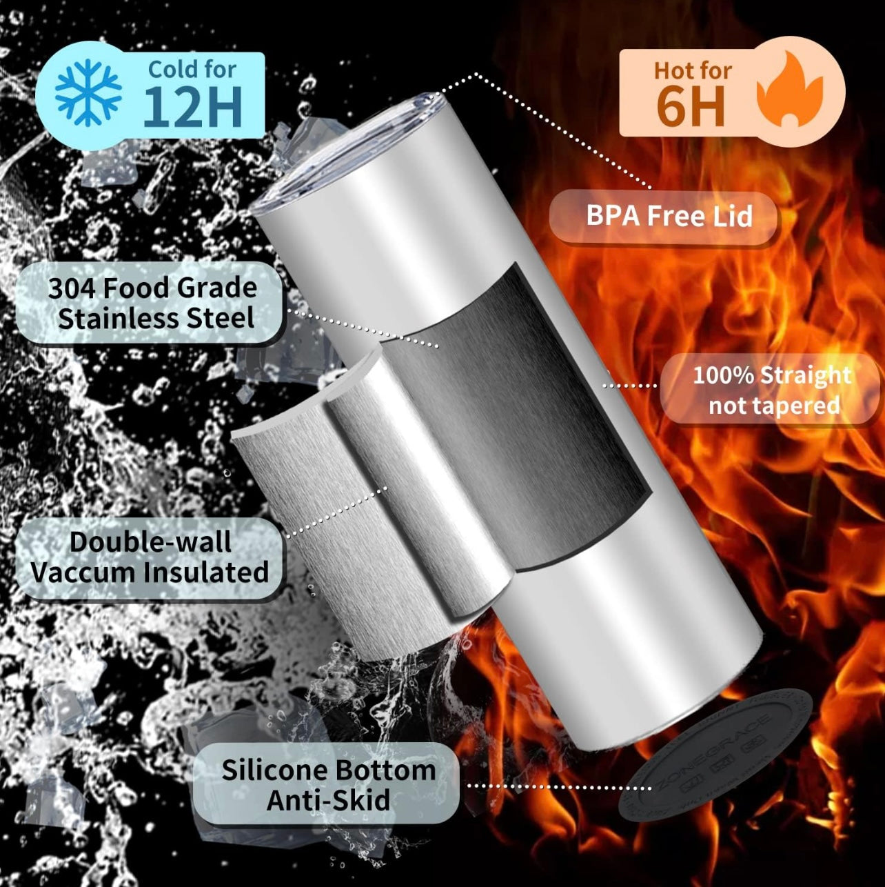 Crystal Hearts & Diamonds Tumbler - option to personalize, 20oz Insulated Stainless Steel